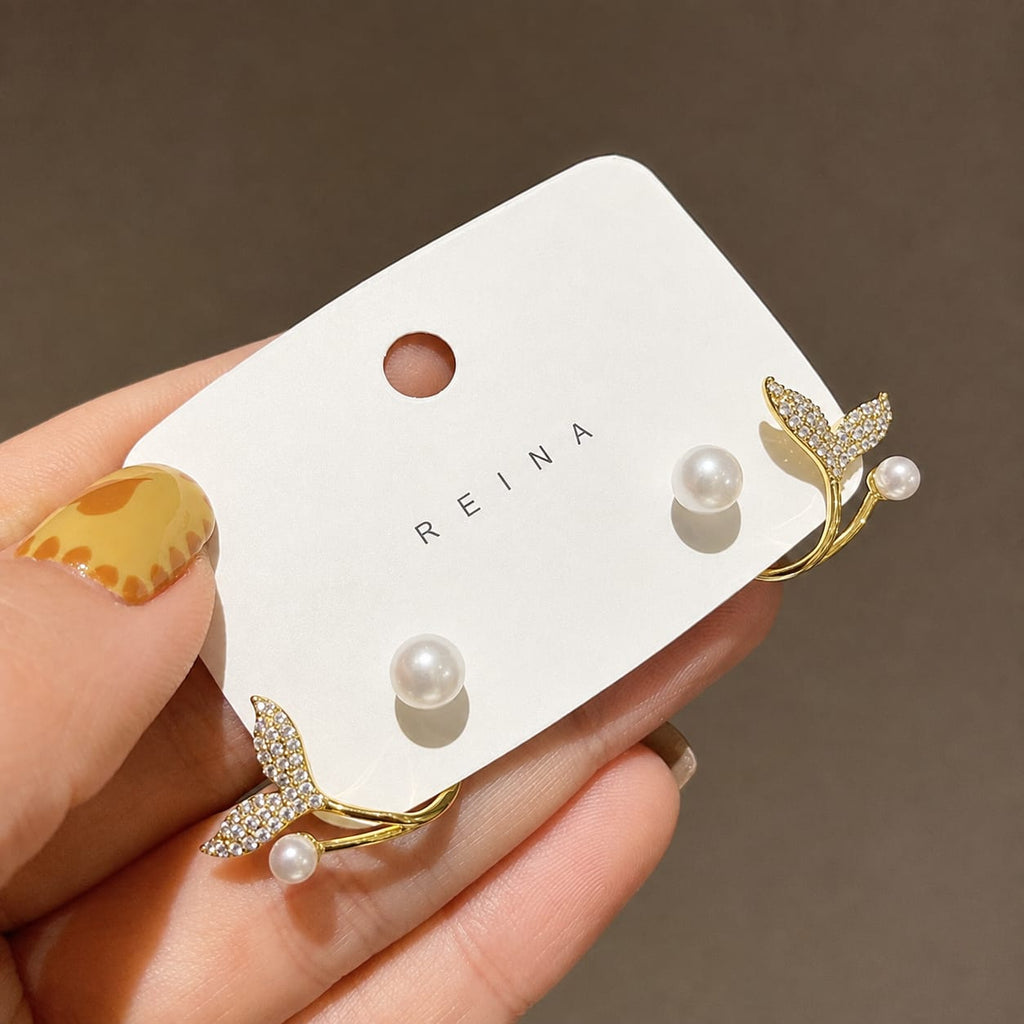 Aurora Pearl Leaf Earrings